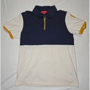 GUESS Los Angeles Color Block Polo Shirt Short‎ Sleeve Casual Men's M